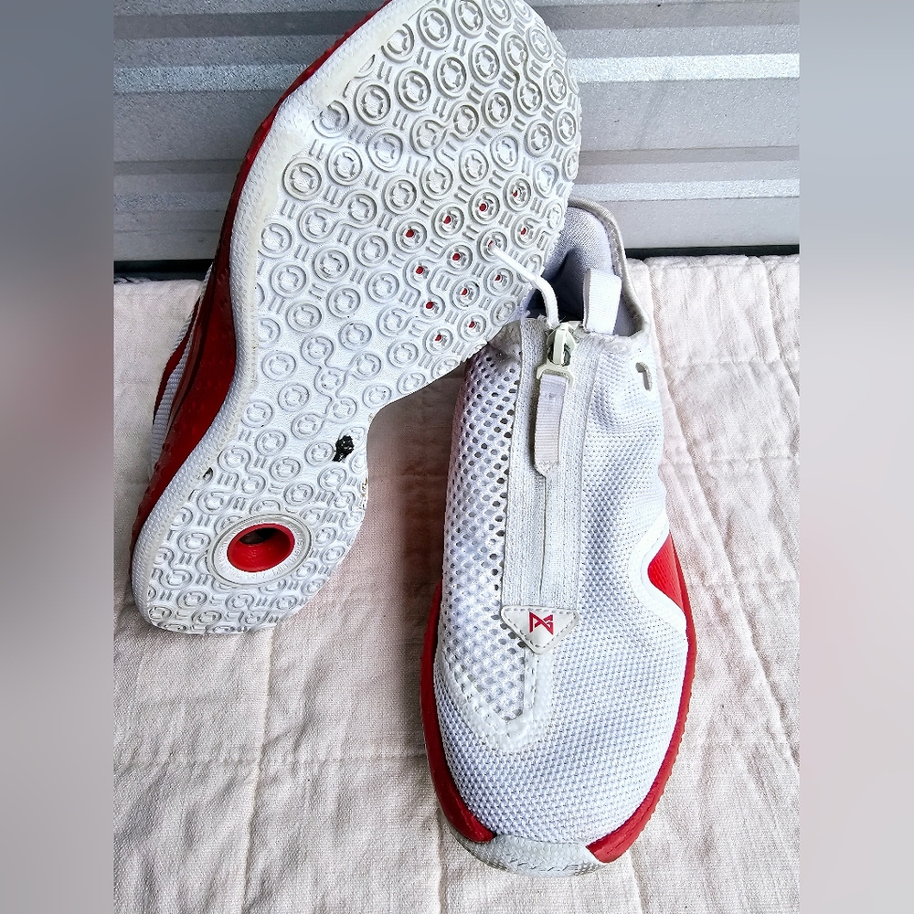 NIKE PG 4 TB PAUL GEORGE TEAM BASKETBALL WHITE RED Men:Sz 7.5 Women:Sz 9 - Picture 3 of 7
